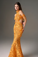 Aurélisse Orange Floral Lace Mermaid Maxi Dress for women, from IHF STUDIO, The Viet Concept 