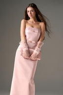 Éclat Rosé Crystal-Embellished Silk Taffeta Column Gown for women, from IHF ATELIER, The Viet Concept 