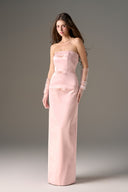 Éclat Rosé Crystal-Embellished Silk Taffeta Column Gown for women, from IHF ATELIER, The Viet Concept 