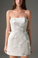 Celestine Crystal Bow Taffeta Mini Dress for women, from IHF STUDIO, The Viet Concept 