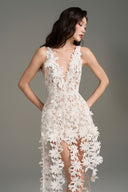 Éloria Botanical Lace Deep V-Neck Mini Dress for women, from IHF STUDIO, The Viet Concept 