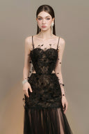 Elisia Mermaid Spaghetti Strap Lace Floor Length Dress for women, from ARTI APPAREL, The Viet Concept 
