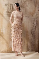 Folisa Floral Appliqué Lace Evening Gown for women, from ARTI APPAREL, The Viet Concept 