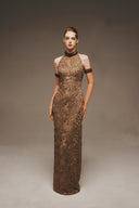 MARGÉE ATELIER • Elara Couture Halter Lace Evening Gown