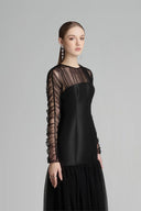 Morela Structured Taffeta Mesh Evening Dress for women, from ARTI APPAREL, The Viet Concept 