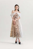 Julie Whispered Tulle Off-Shoulder Maxi Dress for women, from JOSEPHINE, The Viet Concept 