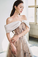 Julie Whispered Tulle Off-Shoulder Maxi Dress for women, from JOSEPHINE, The Viet Concept 
