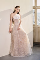 Natalie Off-Shoulder Pleated Couture Maxi Dress for women, from JOSEPHINE, The Viet Concept 