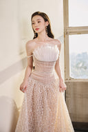 Natalie Off-Shoulder Pleated Couture Maxi Dress for women, from JOSEPHINE, The Viet Concept 