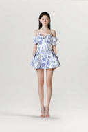 Hebe Floral Off-Shoulder Mini Dress for women, from JOSEPHINE, The Viet Concept 