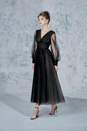 Melanie Layered Mesh V-Neck Maxi Dress for women, from JOSEPHINE, The Viet Concept 