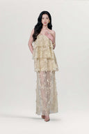 Chantel Embroidered Mesh Evening Maxi Dress for women, from JOSEPHINE, The Viet Concept 