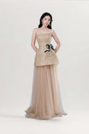 Helly Structured Bustier Mesh Maxi Dress for women, from JOSEPHINE, The Viet Concept 