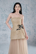 Helly Structured Bustier Mesh Maxi Dress for women, from JOSEPHINE, The Viet Concept 