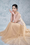 Anna Embroidered Halter Bow Maxi Dress for women, from JOSEPHINE, The Viet Concept 