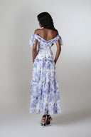 Camellia Floral Off-Shoulder Tiered Maxi Dress for women, from JOSEPHINE, The Viet Concept 
