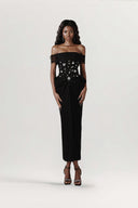 Gina Embellished Off-Shoulder Black Gown for women, from JOSEPHINE, The Viet Concept 