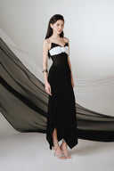 Hana Noir Camellia Bustier Gown for women, from JOSEPHINE, The Viet Concept 