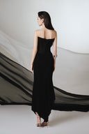 Hana Noir Camellia Bustier Gown for women, from JOSEPHINE, The Viet Concept 