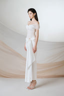 Venus Ivory Off-Shoulder Slit Evening Gown for women, from JOSEPHINE, The Viet Concept 