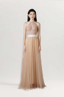 Athena Layered Mesh Halter Maxi Dress for women, from JOSEPHINE, The Viet Concept 