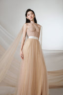 Athena Layered Mesh Halter Maxi Dress for women, from JOSEPHINE, The Viet Concept 