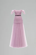 JOSÉPHINE • Abigal Tulle Sculpted Floor-Length Gown