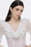 Rosemary Bloom Lace Tiered Mini Dress for women, from JOSEPHINE, The Viet Concept 