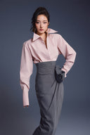 KEIRA TONG • New Thera Oversized Textured Ribbed Poplin Shirt