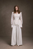 KEIRA TONG • Liora Wide-Leg Pleated Trousers