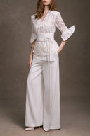 KEIRA TONG • Liora Wide-Leg Pleated Trousers
