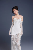 KEIRA TONG • Bouquet Baroque Lace Corset Strapless Maxi Dress