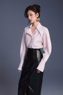 KEIRA TONG • Leather Sculpted High-Waisted Trench Pencil Midi Skirt