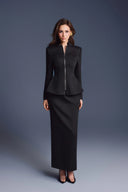 KEIRA TONG • Zipper Corset Boned High-Waisted Khaki Pencil Skirt