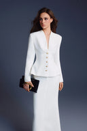 KEIRA TONG • Folded Buttons Pleated Peplum Twill Viscose Blouse