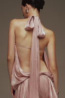 Champagne Cascade Halter Gown Dress for women, from LA VIERGE, The Viet Concept