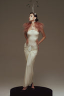 Aurelia Ostrich Feather Bolero for women, from LA VIERGE, The Viet Concept 