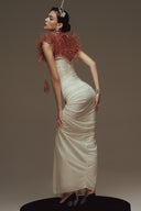 Aurelia Ostrich Feather Bolero for women, from LA VIERGE, The Viet Concept 