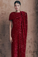 Imperial Poise Red Sequin Party Dress for women, from LINH DOAN, The Viet Concept 