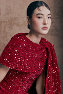 Imperial Poise Red Sequin Party Dress for women, from LINH DOAN, The Viet Concept 