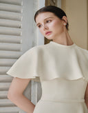 LARMES • Viella Cream Flowing Evening Gown