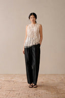 LECIA • Artisan Embroidered Sheer Tulle Luxury Top