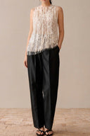 LECIA • Artisan Embroidered Sheer Tulle Luxury Top
