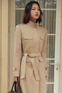Statement Belt Silk Cotton Trenchcoat for women, from HOBB, The Viet Concept