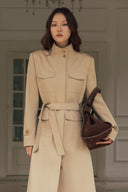 Statement Belt Silk Cotton Trenchcoat for women, from HOBB, The Viet Concept