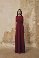 L' SCARLETT • Aurelia Draped-Back 3D Crystal Floral Maxi Dress