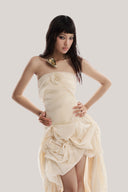 Cream Cape Short Dress from MUST HAVE at The Viet Concept 3
