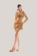 Beige Leaf Mini Dress from MUST HAVE at The Viet Concept 