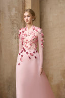 ROSEE de MATIN • Pink Bloom Orgzanza Midi Dress