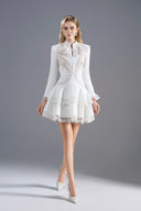 ROSEE de MATIN • White Chopical Mini Dress